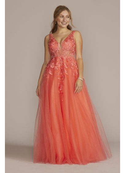 Illusion Bodice Tulle Ball Gown with Beaded Lace - This ball gown has it all from head